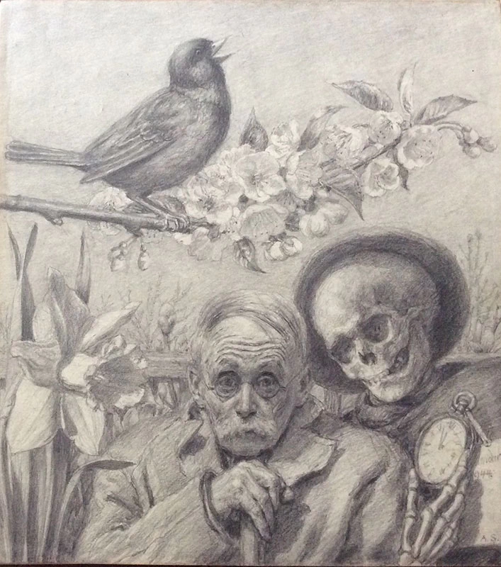 Autoritratto con Allegoria della vita e morte